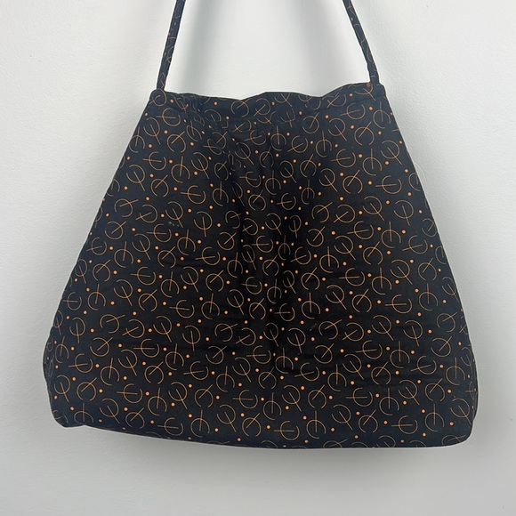 Debbie Erwin cloth geometric pattern retro style fabric shoulder bag - Picture 10 of 11